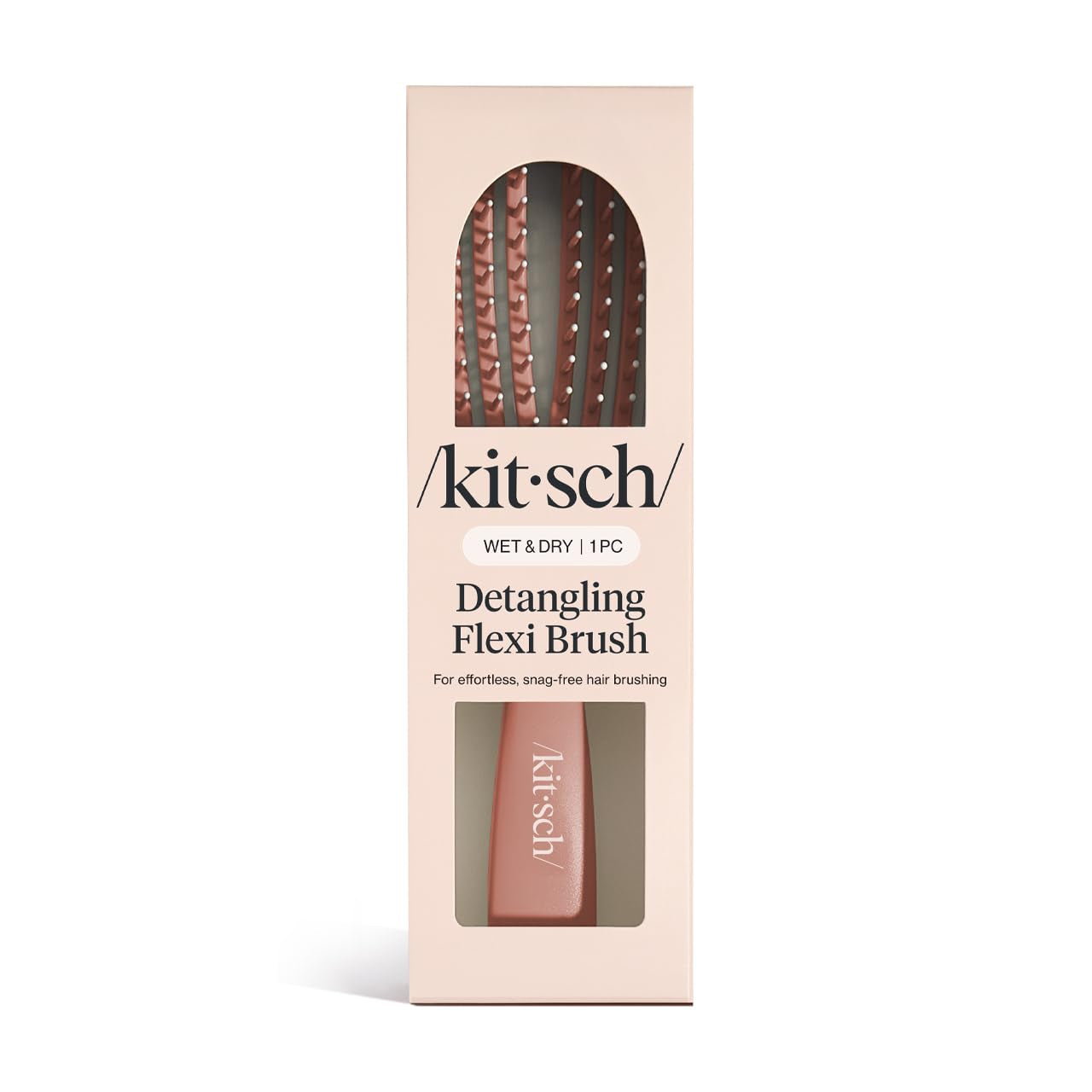 Detangler Brush – Flexible Curly Hair Brush for Women, Men & Kids | Detangling Hairbrush with Bendable Frame and Ultra-Smooth Bristles for Wet or Dry Strands - Terracotta