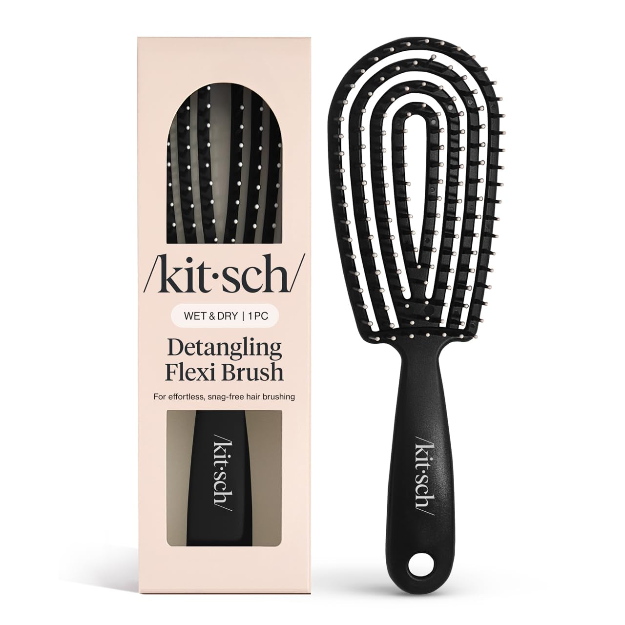Detangler Brush – Flexible Curly Hair Brush for Women, Men & Kids | Detangling Hairbrush with Bendable Frame and Ultra-Smooth Bristles for Wet or Dry Strands - Terracotta