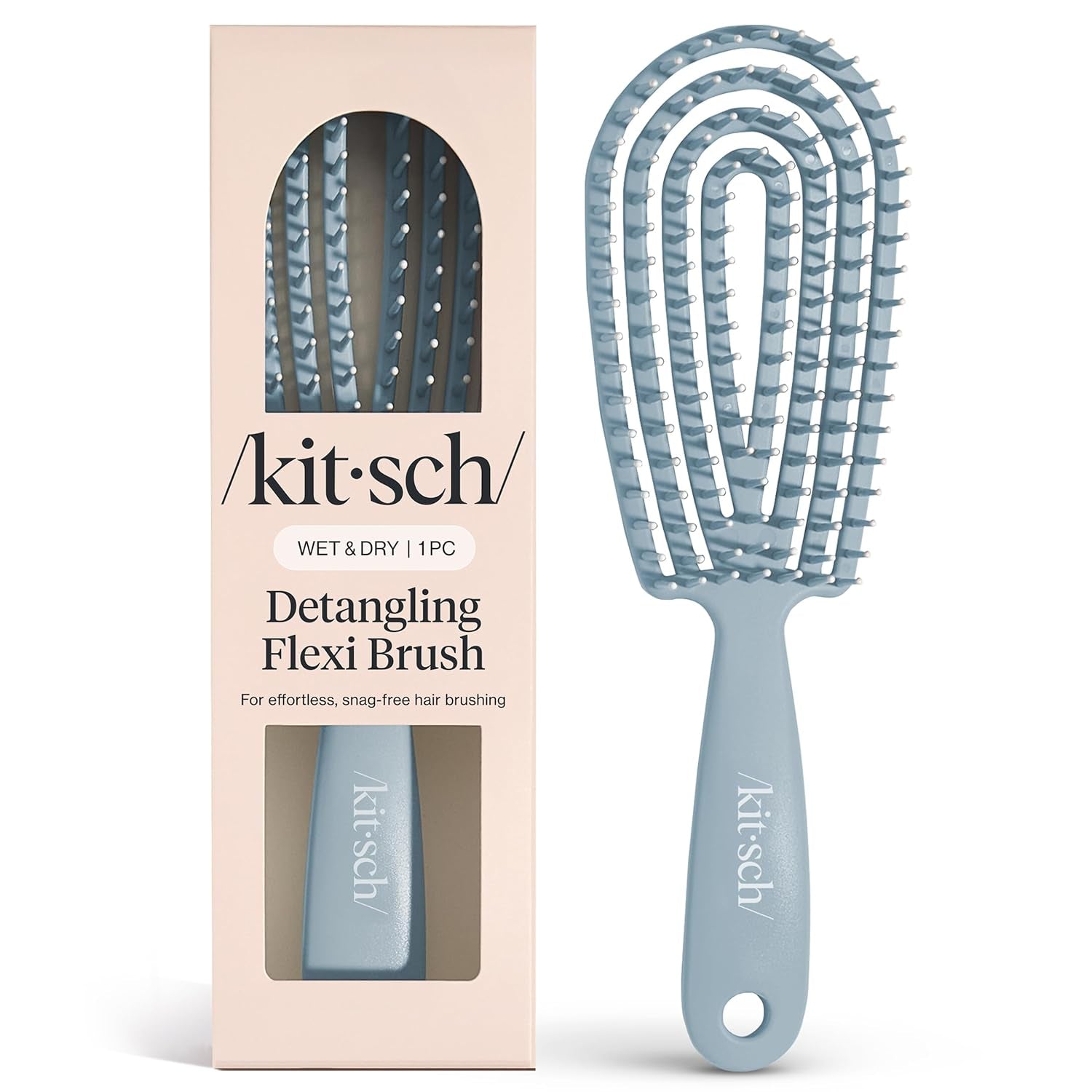 Detangler Brush – Flexible Curly Hair Brush for Women, Men & Kids | Detangling Hairbrush with Bendable Frame and Ultra-Smooth Bristles for Wet or Dry Strands - Terracotta