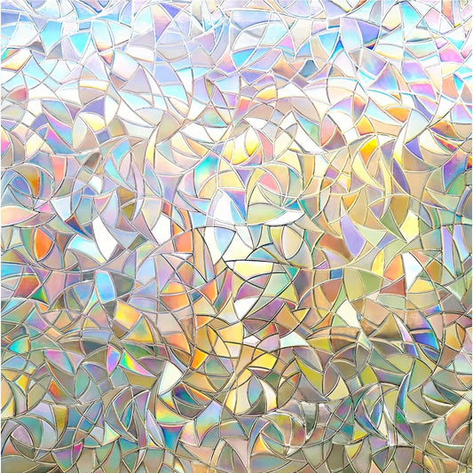 Window Privacy Film, Rainbow Window Clings, 3D Decorative Window Vinyl, Stained Glass Window Decals, Static Cling Window Sticker