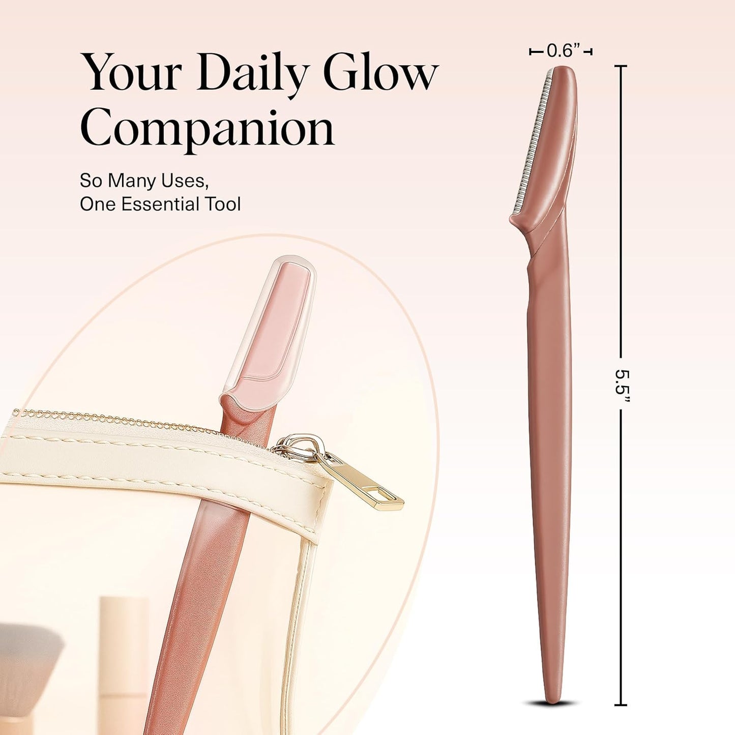 Dermaplane Razor for Women Face - Face Razors for Women and Men - Eyebrow Trimmer, Shaver, Recycled Plastic Dermaplaning and Skin Care Tool - Terracotta, 12 Pcs