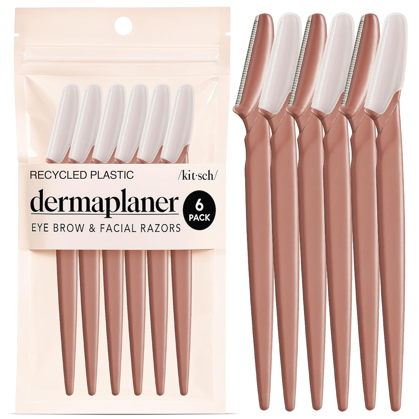 Dermaplane Razor for Women Face - Face Razors for Women and Men - Eyebrow Trimmer, Shaver, Recycled Plastic Dermaplaning and Skin Care Tool - Terracotta, 12 Pcs
