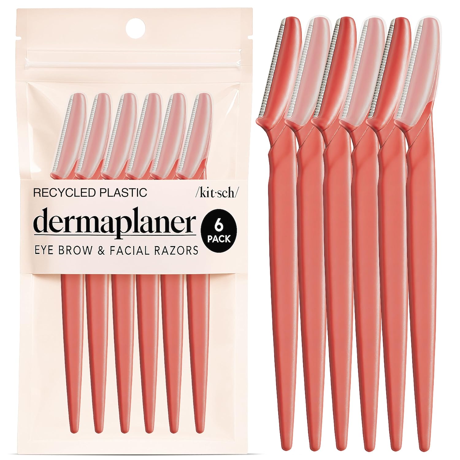 Dermaplane Razor for Women Face - Face Razors for Women and Men - Eyebrow Trimmer, Shaver, Recycled Plastic Dermaplaning and Skin Care Tool - Terracotta, 12 Pcs