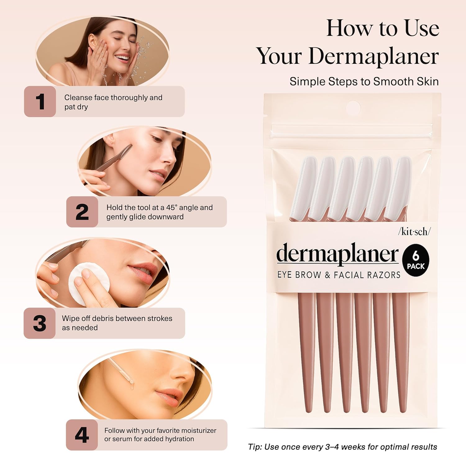 Dermaplane Razor for Women Face - Face Razors for Women and Men - Eyebrow Trimmer, Shaver, Recycled Plastic Dermaplaning and Skin Care Tool - Terracotta, 12 Pcs