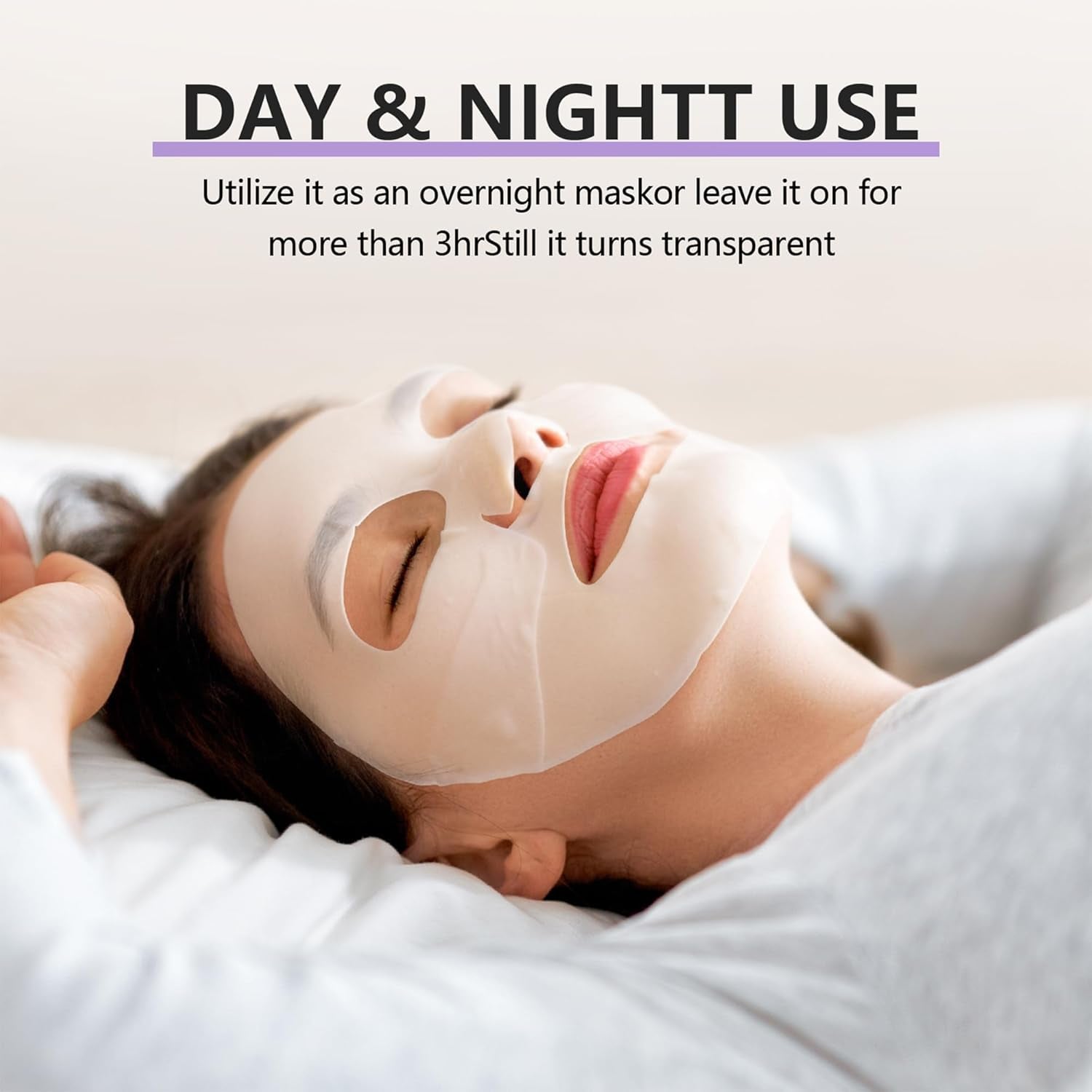 Deep Collagen Hydrogel Facial Mask for Radiant Skin - Hydrating Overnight Treatment with Low Molecular Weight Collagen for Lifting, Firming, and Moisturizing