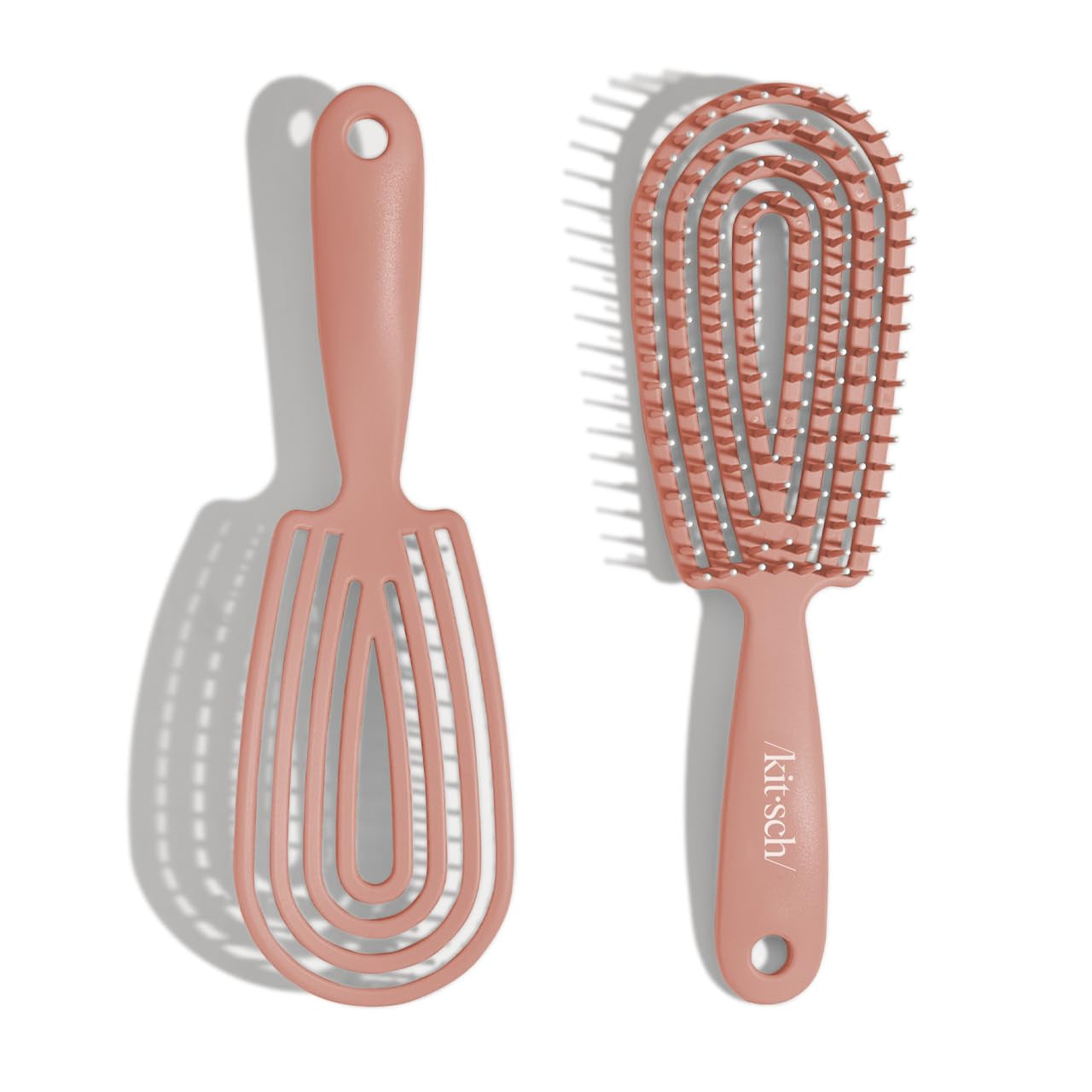 Detangler Brush – Flexible Curly Hair Brush for Women, Men & Kids | Detangling Hairbrush with Bendable Frame and Ultra-Smooth Bristles for Wet or Dry Strands - Terracotta