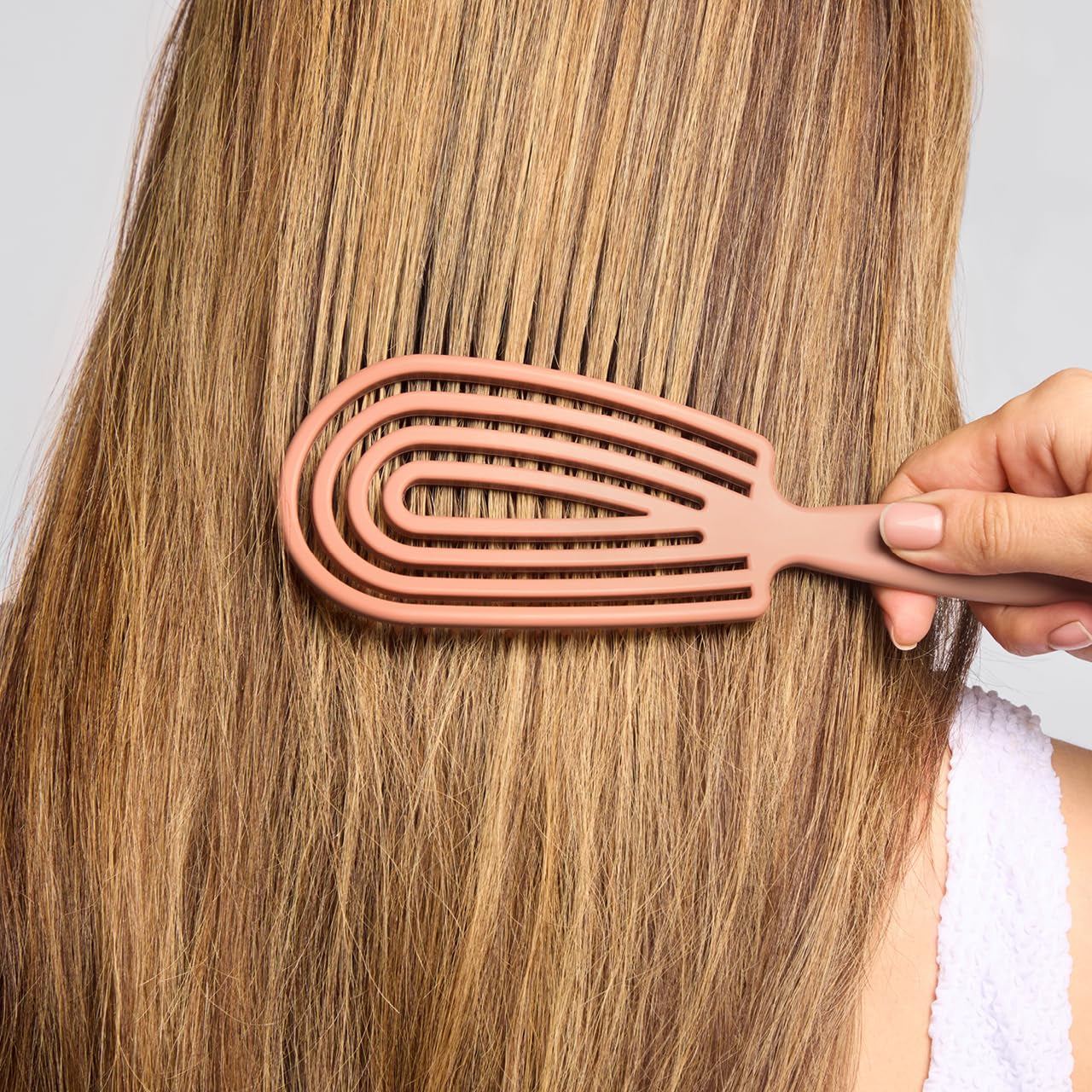 Detangler Brush – Flexible Curly Hair Brush for Women, Men & Kids | Detangling Hairbrush with Bendable Frame and Ultra-Smooth Bristles for Wet or Dry Strands - Terracotta