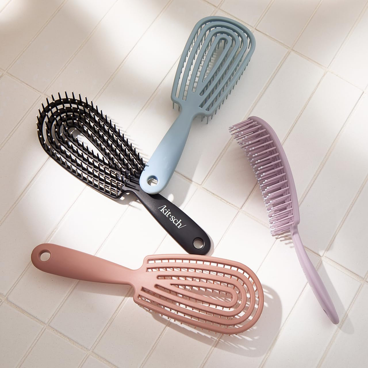 Detangler Brush – Flexible Curly Hair Brush for Women, Men & Kids | Detangling Hairbrush with Bendable Frame and Ultra-Smooth Bristles for Wet or Dry Strands - Terracotta