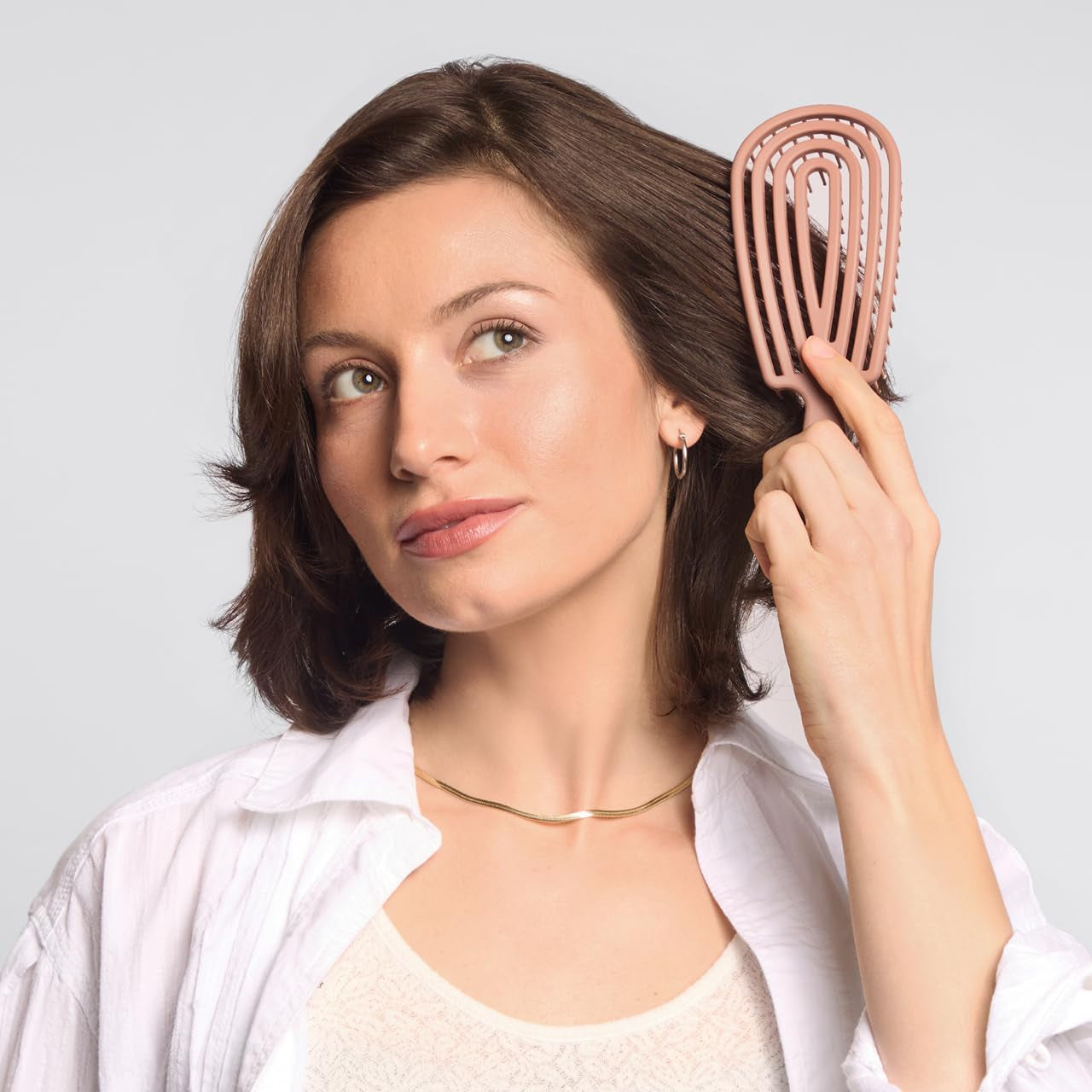 Detangler Brush – Flexible Curly Hair Brush for Women, Men & Kids | Detangling Hairbrush with Bendable Frame and Ultra-Smooth Bristles for Wet or Dry Strands - Terracotta